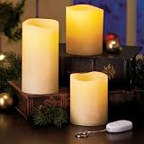Flameless Ivory Pillar Candles w/Remote (4,5,6-inch)