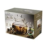 Primula Flowering Tea Set with 40-Ounce Pot with Glass Lid