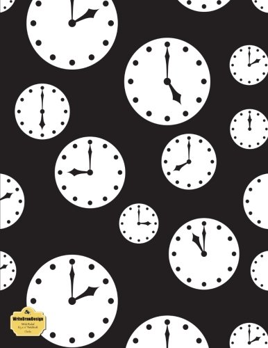 WriteDrawDesign Notebook, Wide Ruled, 8.5 x 11 Inches, Clocks (Life Collection)