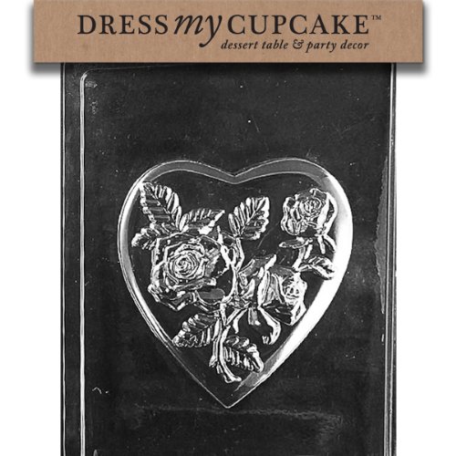 Dress My Cupcake DMCV067C Chocolate Candy Mold, Large Pour Box-Rose Top, Valentine's Day