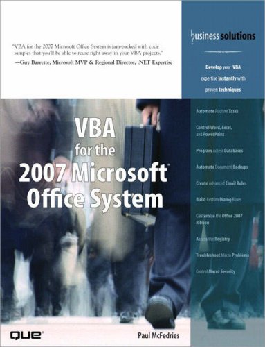 51g2dc0VFSL VBA for the 2007 Microsoft Office System