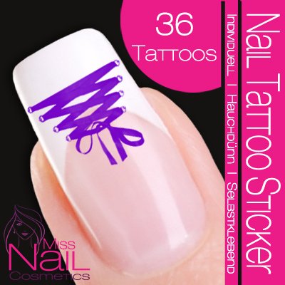 Nail Tattoo Sticker Corsage / Mieder - lila Preisvergleich