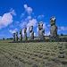 Ahu Akivi, Unlike Most Statues These are Inland and Face the Sea, Easter Island, Chil...