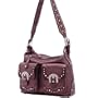 Lou-Ella Glam Rock Collection Designer Organized Hobo Bag in Dark Rose