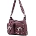 Lou-Ella Glam Rock Collection Designer Organized Hobo Bag in Dark Rose