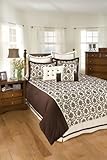 American Century Home TBR01 Trevi Brown 4 Pc Queen Comforter Set