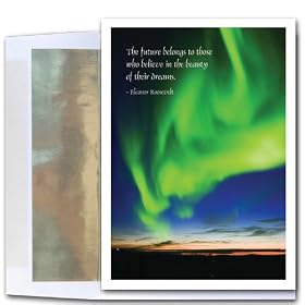 Aurora Verde - New Year Holiday Cards, Box of 10 cards and envelopes