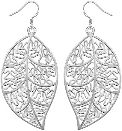 Women's Fashion Leaf Dangle EarringsTiny Leaf Dangle Earrings Delicate Cutout Drops-LanceStore