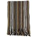Men's Striped Scarf - Tan, White, Grey & Black