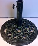 from FOCUS 9KG CAST IRON GARDEN PARASOL BASE. ROSE & ROPE FILIGREE EFFECT. UP TO 38mm POLE.