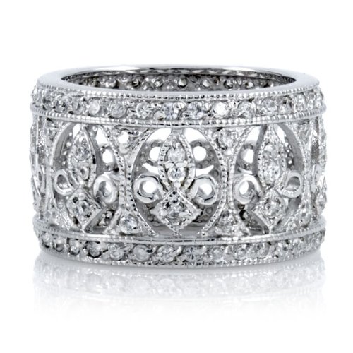 Athena's Fleur De Lis CZ Antique Ring