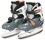 Produkt-Bild: Nijdam Junior Eishockey Schlittschuhe Kinder gr&ouml;&szlig;enverstellbar (27 - 30||grau wei&szlig; orange)