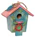 Wilco Imports Wooden Blue with a Pink Roof Decorative Bird House