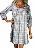 Ladies Grey and White Check Dress or Long Tunic for Women