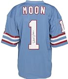 Warren Moon Autographed Throwback Blue Custom Jersey w/''49,325 yds''