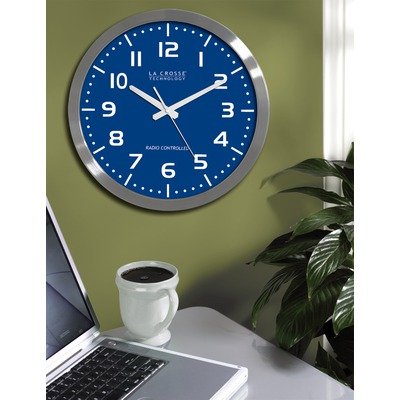 16 Atomic Wall Clock in Silver