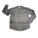 Charlie Rocket - Boys Long Sleeve Striped Button Down Shirt, Grey, Brown, Green (Size 10)