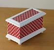 Dollhouse Miniature Artisan Decoupaged Wood Blanket Chest