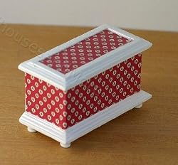 Dollhouse Miniature Artisan Decoupaged Wood Blanket Chest