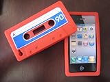Iphone 4 Audio Cassette Tape Case for Iphone 4 - RED color