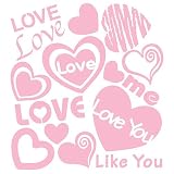 Reusable Decoration Wall Sticker Decal - Pink Love Heart Series