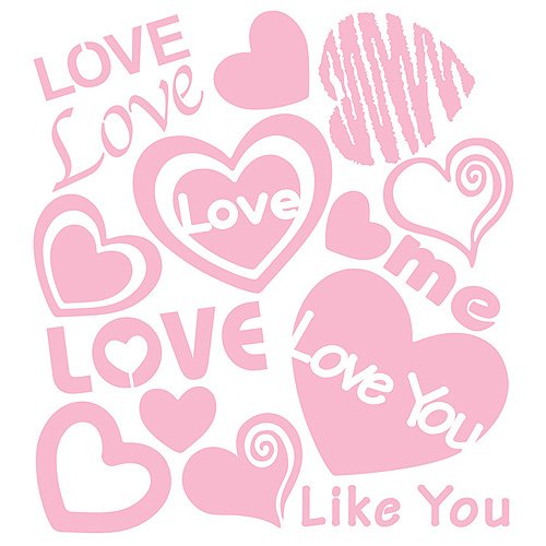 Reusable Decoration Wall Sticker Decal - Pink Love Heart Series