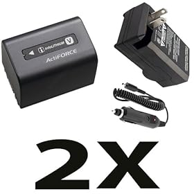 Original Sony NP-FV70 Rechargeable Battery Pack (2060mAh, 8.4V) + (Generic) Replacement Charger Kit For Sony HDR-TD10, HXR-MC50U, NEX-VG10, NEX-VG20 Camcorder