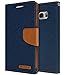 Galaxy Note FE / Note 7 Case, [Drop Protection] GOOSPERY Canvas Diary [Denim Material] Wallet Case [Card Slots] Flip Stand Diary Cover TPU Casing for Samsung Galaxy Note Fan Edition, Navy / Camel