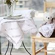 Delicate Hand Bobbin Lace/Embroided/Ribbon table cloth33"x33"