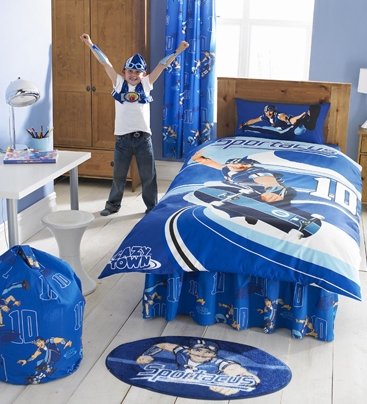 Childrens Toyshop  Third Party New : Sportacus (LazyTown) Blue Single Duvet & Pillowcase Set