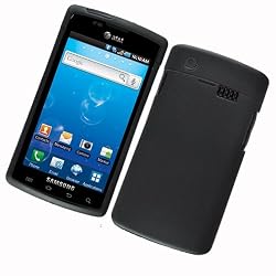 Samsung Captivate I897 (AT&T) Rubberized Slider Hard Protector Case, Black & Black