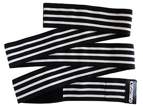 Contraband Black Label 1050 Knee Wraps With 3in Velcro EZ-Wrap for Bodybuilding, Powerlifting, and Crossfit (2 Meter ~ 6.75 Feet ~ 81 Inches, Medium)