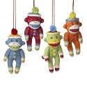 Sock Monkey Ornaments - Set of 4