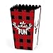 Big Dot of Happiness Prancing Plaid - Christmas and Holiday Buffalo Plaid Party Favor Popcorn Treat Boxes - Set of 12