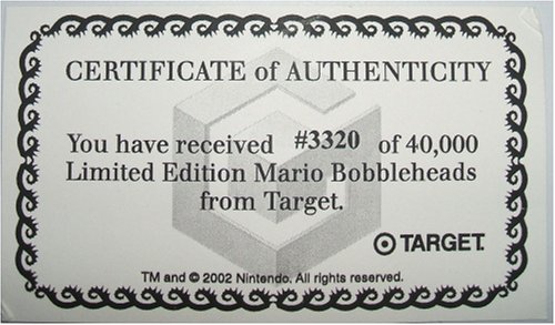 Mario Nintendo Gamecube Limited Edition Bobblehead