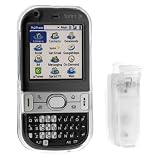 Palm Treo Centro 690 Smartphone Accessory Bundle Kit- Transparent Clear Crystal Snap On Case with Belt Clip + Premium Clear Reusable LCD Screen Protector with Lint Cleaning Cloth