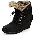 MQ23 Damen trendige Wedge - Stiefeletten in Mocassin -Look MQ1183