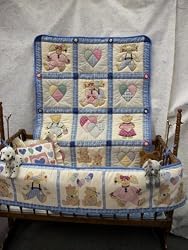 Cozy Teddys and Bunnys Baby Blanket and Bumperpad Set