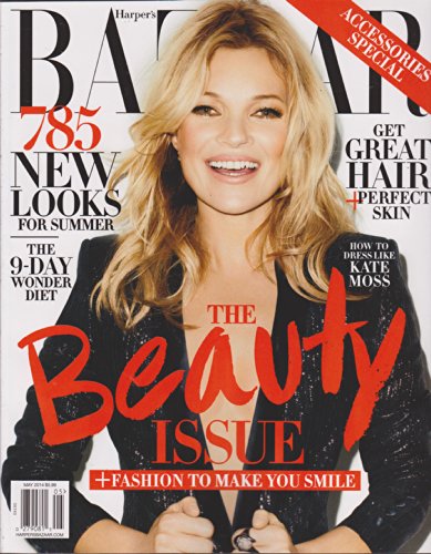 Harper's Bazaar Magazine May 2014 (Double Cover) Kate Moss Front Cover / Carine Roltfeld Back Cover, the 2014 Beauty Issue