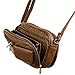 Womens Leather Adjustable Strap Multi Pocket Organizer Cross Body Purse