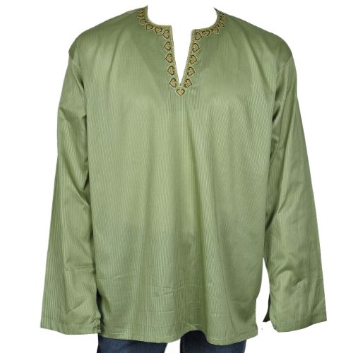 Mens Long Sleeve Lässige Baumwoll-Shirt Kurta 