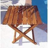 Premium Teak Folding Side Table and Foot Rest
