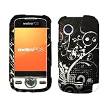 Silver Vine Tree Leaf Circle Polka Artistic Rubberized Coating Premium Snap on Protector Faceplate Hard Case for Huawei M735/Metro PCS + Ultra-Premium Clear Film Screen Protector Armor