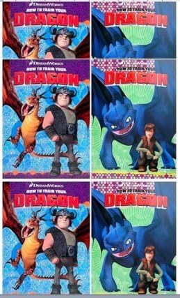 Special Set of 6 How to Train your Dragon Coloring and Activity Books (3 of each style ) by Dreamworks Animation