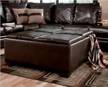 Oversized Durahide Bicast Brown Storage Ottoman,Famous Brand Furniture,ASH7190311_MF050912B