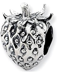 Reflection Beads Silver Strawberry Food Bead