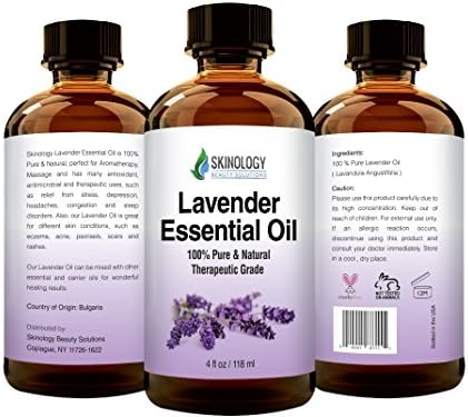 Lavender Essential Oil - 100% Pure & Natural PREMIUM QUALITY Therapeutic Grade Bulgarian Lavender Oil - Perfect for Stress Relief, Anxiety, Depression, Headaches, Migraines and Aromatherapy - 4 FL.OZ