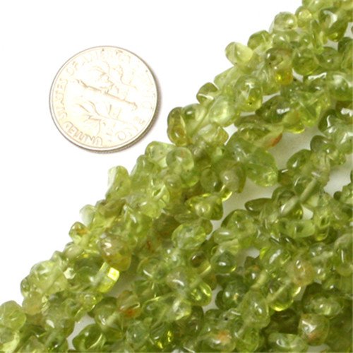 GEM-inside 3--4mm Green Peridot Chips Beads Strand 34 Inches