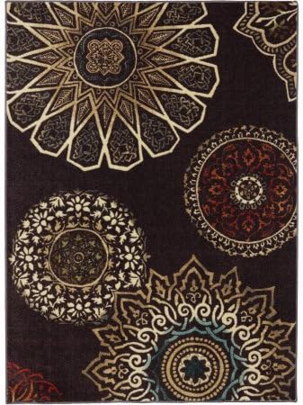Mohawk Home Midnight Rosette Nylon Rug, Chocolate
