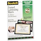 Framed Self-Sealing Laminating Pouches for 8-1/2x11 Inserts, Black Frame, 5/Pack (MMMLS854FB5)